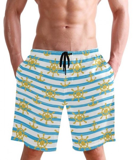 Board Shorts Mens Swim Trunks Unicorn Anchor Quick Dry Beach Board Shorts with Mesh Lining - Multi09 - CQ18R3CQCXS