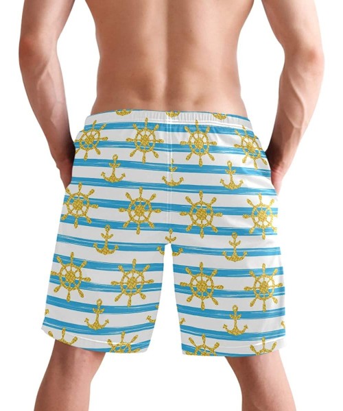 Board Shorts Mens Swim Trunks Unicorn Anchor Quick Dry Beach Board Shorts with Mesh Lining - Multi09 - CQ18R3CQCXS