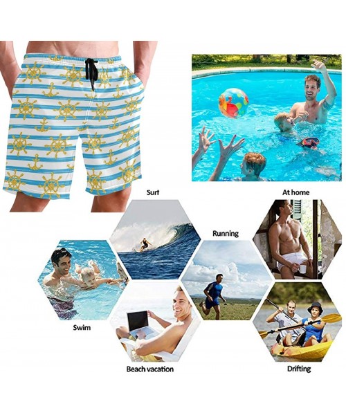 Board Shorts Mens Swim Trunks Unicorn Anchor Quick Dry Beach Board Shorts with Mesh Lining - Multi09 - CQ18R3CQCXS