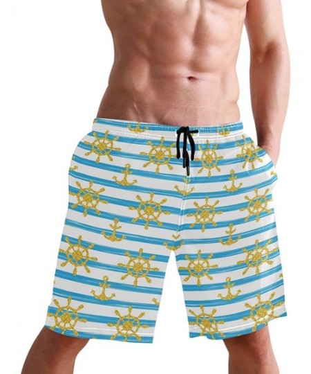 Board Shorts Mens Swim Trunks Unicorn Anchor Quick Dry Beach Board Shorts with Mesh Lining - Multi09 - CQ18R3CQCXS