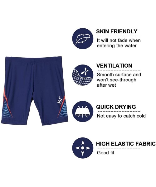 Racing Swim Jammers for Men Boys-Chlorine Resistant Tight Athletic Long Swimsuit for Training - Jammer361184024blue - CH18WQK...