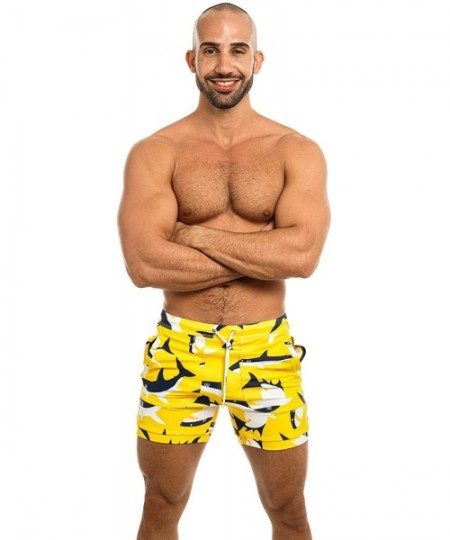 Briefs Swimwear Men Swimsuits Swimming Briefs Board Shorts Bathing Suits Trunks - Yellow - CO1996UK3KG