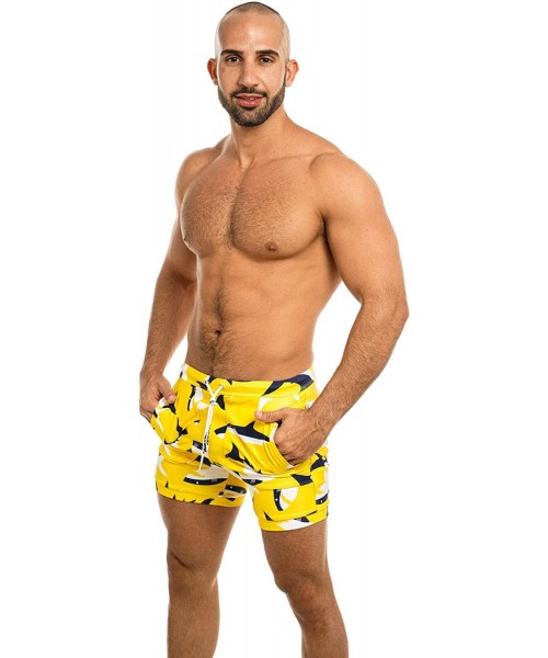 Briefs Swimwear Men Swimsuits Swimming Briefs Board Shorts Bathing Suits Trunks - Yellow - CO1996UK3KG