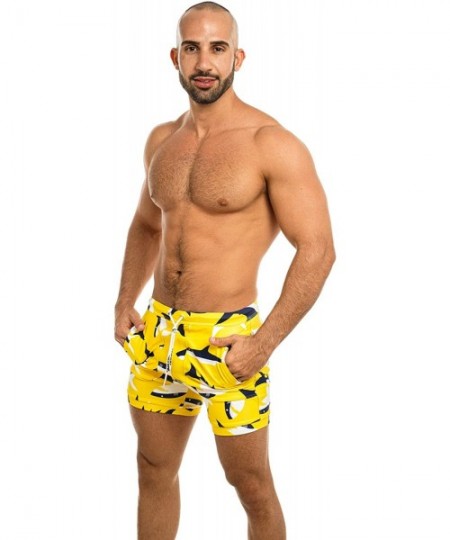 Briefs Swimwear Men Swimsuits Swimming Briefs Board Shorts Bathing Suits Trunks - Yellow - CO1996UK3KG