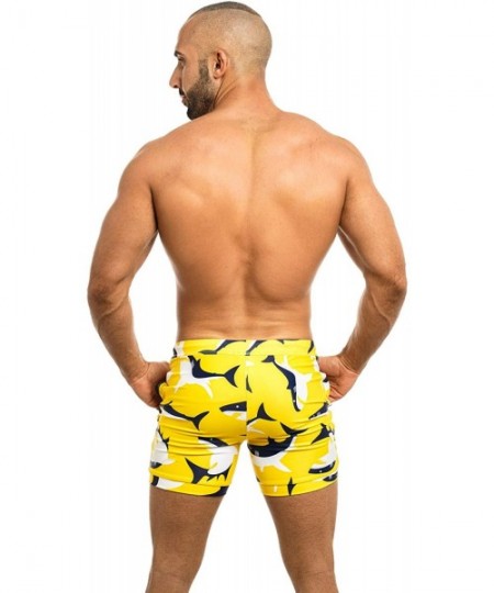 Briefs Swimwear Men Swimsuits Swimming Briefs Board Shorts Bathing Suits Trunks - Yellow - CO1996UK3KG