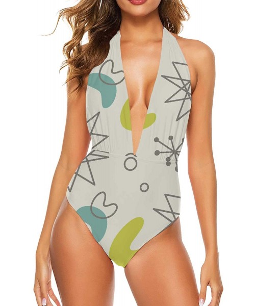 One-Pieces Wooden Ocean Dock in Summer Vacation Res Swimsuit Bathing Suit High Waisted XL - Color 09 - CE190OITSZ6