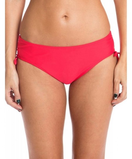 Tankinis Women's Swim Standard Adjustable Waist Bikini Bottom - Red - C112O7DDFQW