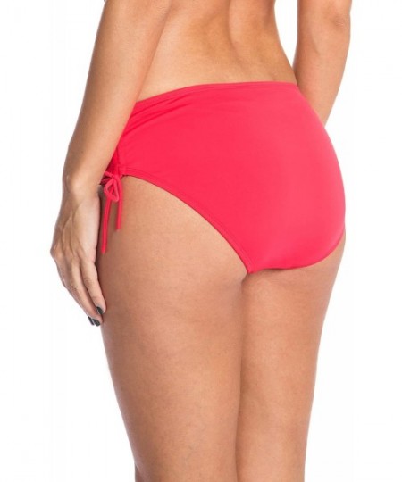 Tankinis Women's Swim Standard Adjustable Waist Bikini Bottom - Red - C112O7DDFQW