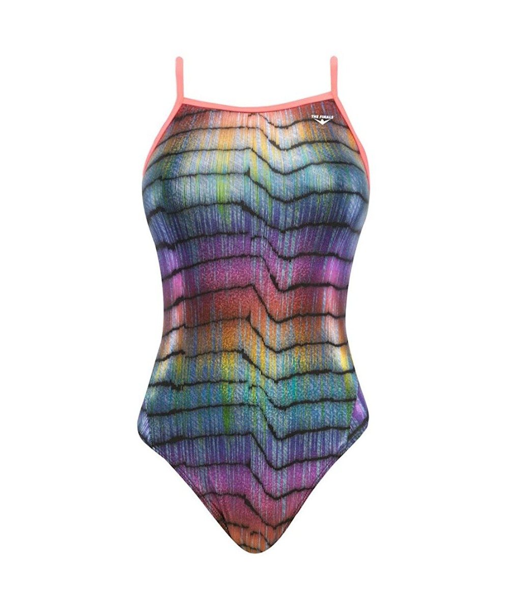 Racing Women's Sparkle Blast Foil Wing Back Swimsuit - Multi Color - CI11VA8DEHN