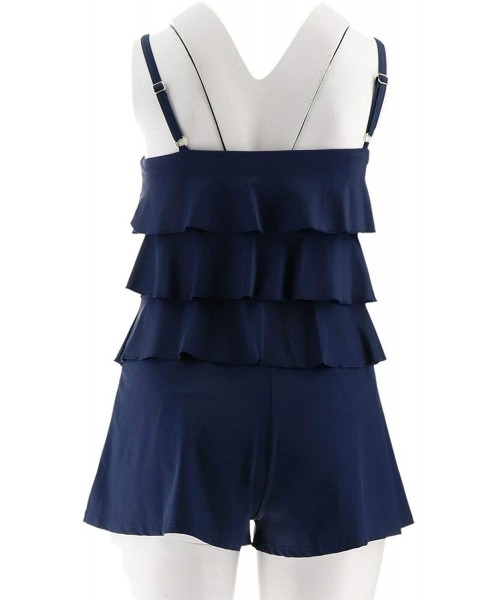 One-Pieces Hips V-Tiered Romper Swimsuit A263383 - Navy - CQ184W7XH0D