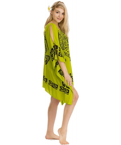 Cover-Ups Womens One Size Stylish Summer Poncho Cover Up - Green - CM196YYLWI4