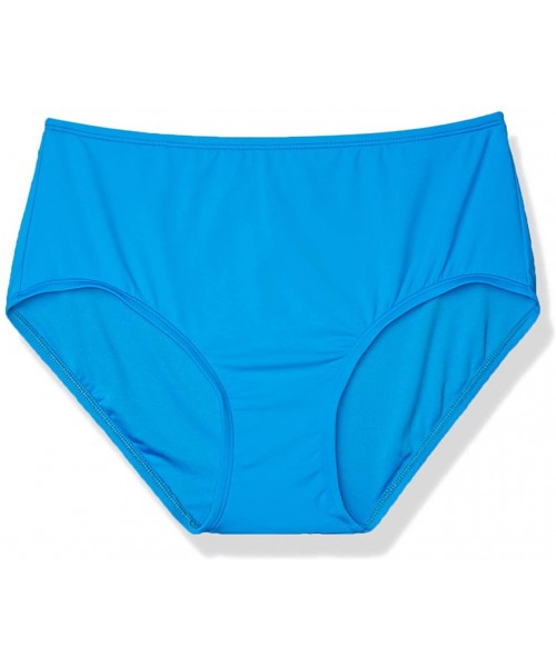 Bottoms Women's High Waisted Bikini Bottom Swimsuit - Beach Solids Blue Crush - CM18Q7NTN72