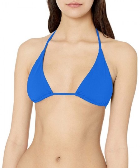 Tops Women's Junior's Simply Seamless Triangle Bikini Top - Marina Blue - CS18CA0LTUN