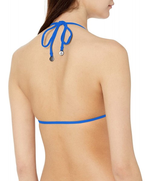 Tops Women's Junior's Simply Seamless Triangle Bikini Top - Marina Blue - CS18CA0LTUN