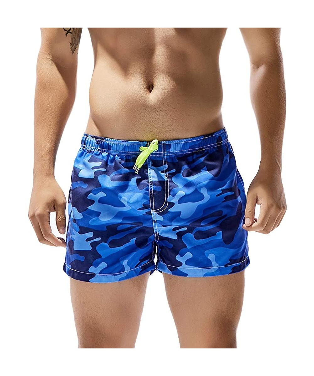 Trunks Men's Shorts Swim Trunks Quick Dry Beach Surfing Running Swimming Watershort - Blue - CH1944ZRIM4