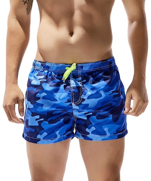 Trunks Men's Shorts Swim Trunks Quick Dry Beach Surfing Running Swimming Watershort - Blue - CH1944ZRIM4