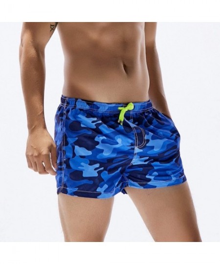 Trunks Men's Shorts Swim Trunks Quick Dry Beach Surfing Running Swimming Watershort - Blue - CH1944ZRIM4