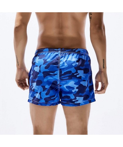 Trunks Men's Shorts Swim Trunks Quick Dry Beach Surfing Running Swimming Watershort - Blue - CH1944ZRIM4