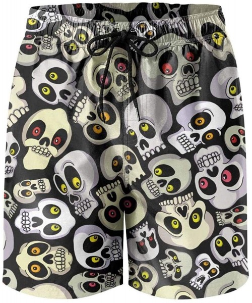 Board Shorts Man Halloween Skull Swim Trunks Surf Fitness Stretch Boardshorts - Halloween Skull - CH18K54HCYY