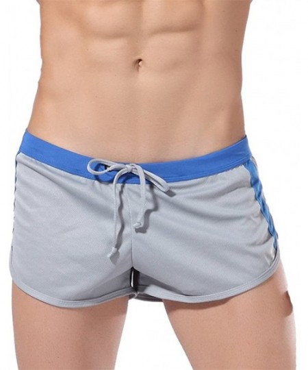 Trunks Men's Swim Trunks Beach Shorts with Drawstring Swimwear - Grey - CS12KDK97AV