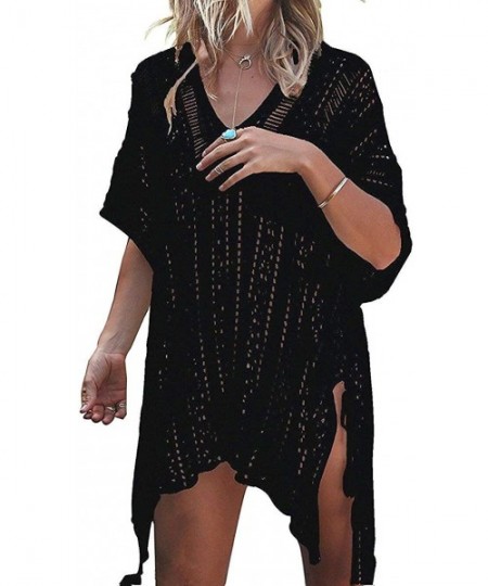 Cover-Ups Cover Ups for Swimwear Women Swim Suit Cover Ups - Black - CR18Q8NA4R9