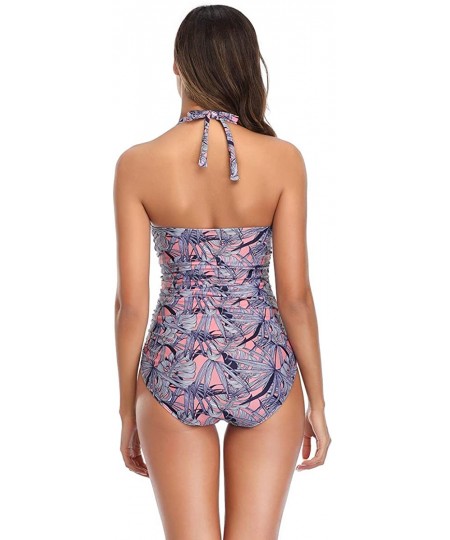 One-Pieces Athletic Monokini Tummy Control One Piece Swimsuit Plus Swimwear for Women - 2floral-3 - CQ198S33E79