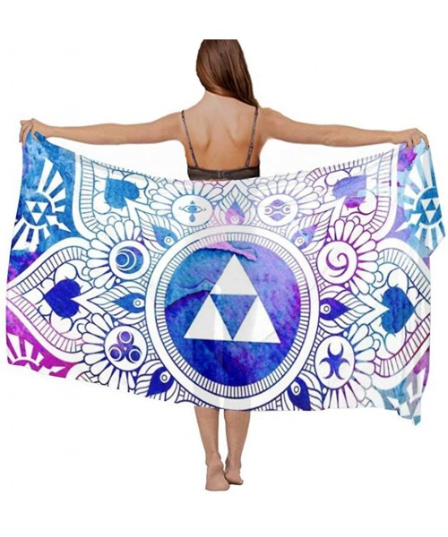 Cover-Ups Women Girl Beach Bikini Cover Up Chiffon Sarong Fashion Scarf Shawl Wrap - Legend of a Zelda Mandala - CE1908NL9CR