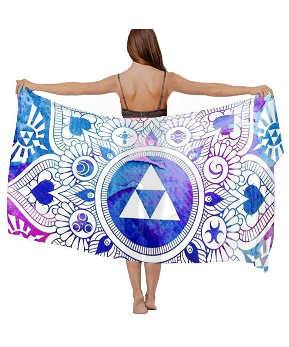 Cover-Ups Women Girl Beach Bikini Cover Up Chiffon Sarong Fashion Scarf Shawl Wrap - Legend of a Zelda Mandala - CE1908NL9CR