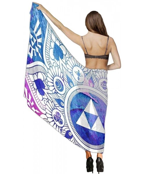 Cover-Ups Women Girl Beach Bikini Cover Up Chiffon Sarong Fashion Scarf Shawl Wrap - Legend of a Zelda Mandala - CE1908NL9CR