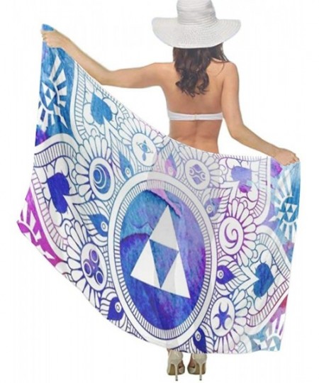 Cover-Ups Women Girl Beach Bikini Cover Up Chiffon Sarong Fashion Scarf Shawl Wrap - Legend of a Zelda Mandala - CE1908NL9CR