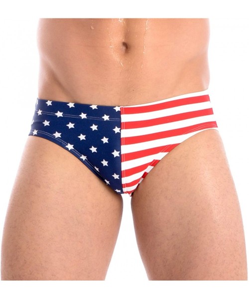 Racing Men's USA Freedom Hot Body Bikini Swimsuit - Stars and Stripes - C218AH5OXOW