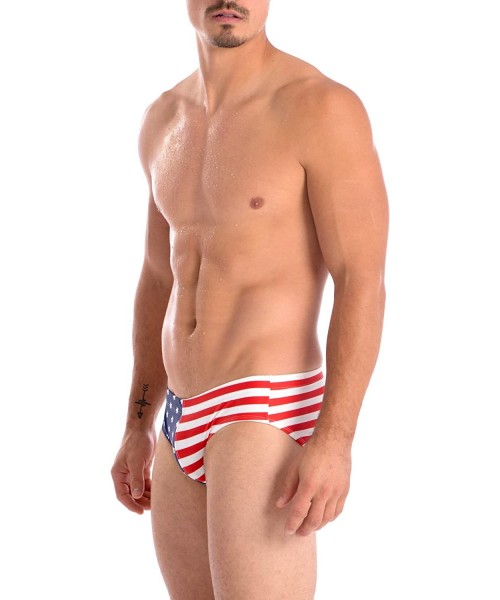 Racing Men's USA Freedom Hot Body Bikini Swimsuit - Stars and Stripes - C218AH5OXOW