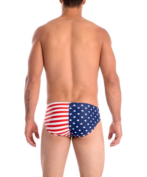 Racing Men's USA Freedom Hot Body Bikini Swimsuit - Stars and Stripes - C218AH5OXOW