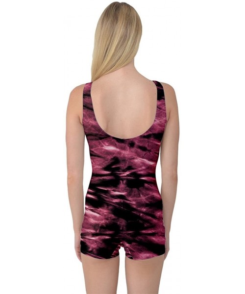 One-Pieces Womens Tie Dye V2 One Piece Boyleg Swimsuit - Red Tie Dye 2 - CH12H40XSZ9