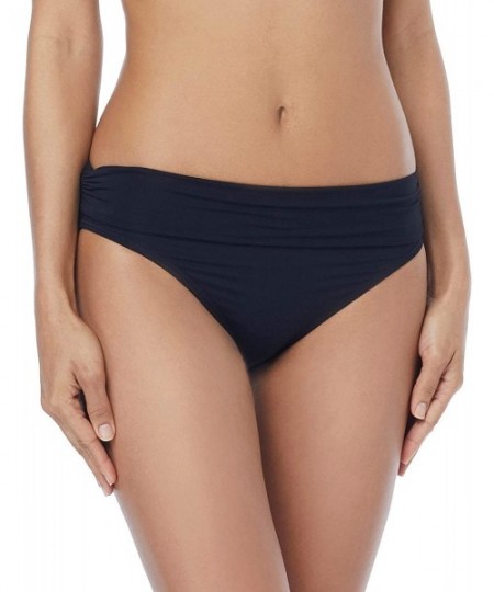 Bottoms Women's Rollover Bikini Bottom Swimsuit - Castaway Black - CH1868U43IL