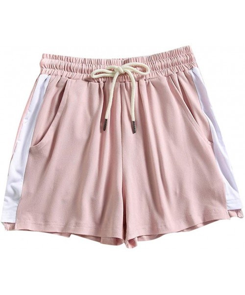 Board Shorts Fashion Women Striped Drawstring Sport Shorts Summer Beach Pants by Jushye - Pink - CH1905RSMAC