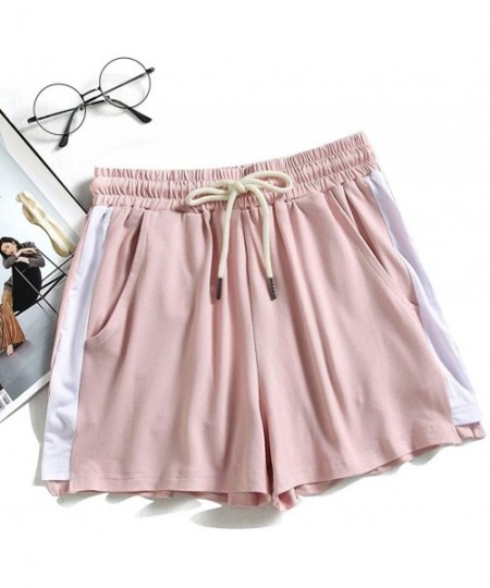 Board Shorts Fashion Women Striped Drawstring Sport Shorts Summer Beach Pants by Jushye - Pink - CH1905RSMAC