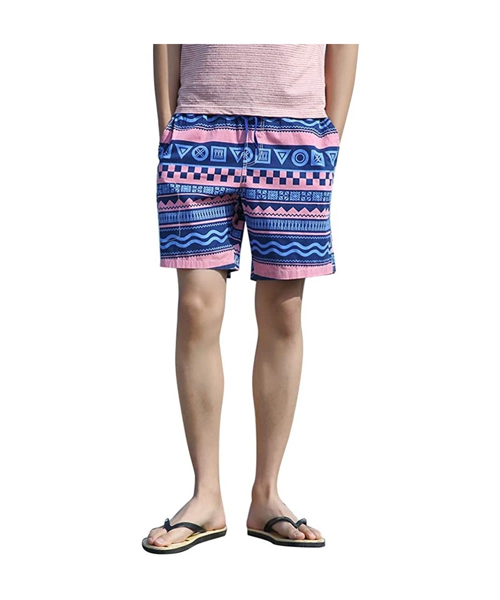 Board Shorts Casual T-Shirt Slim Fit Short Sleeve Lightweight O-Neck Summer Patchwork Shirt - Purple - C218QSLYX6D