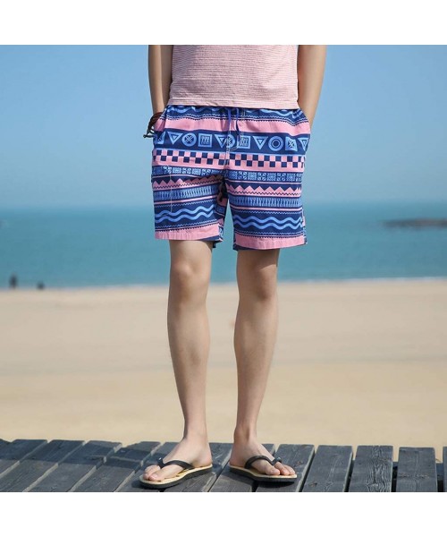 Board Shorts Casual T-Shirt Slim Fit Short Sleeve Lightweight O-Neck Summer Patchwork Shirt - Purple - C218QSLYX6D