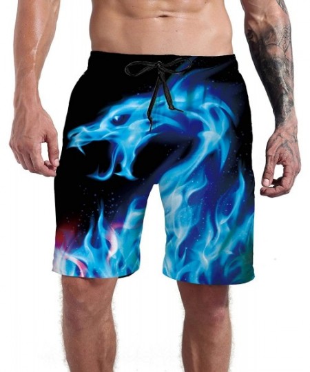 Board Shorts Men's Cool Swimtrunks Quick Dry 3D Printed Casual Hawaiian Mesh Lining Beach Board Shorts with Pockets S-XXXL - ...