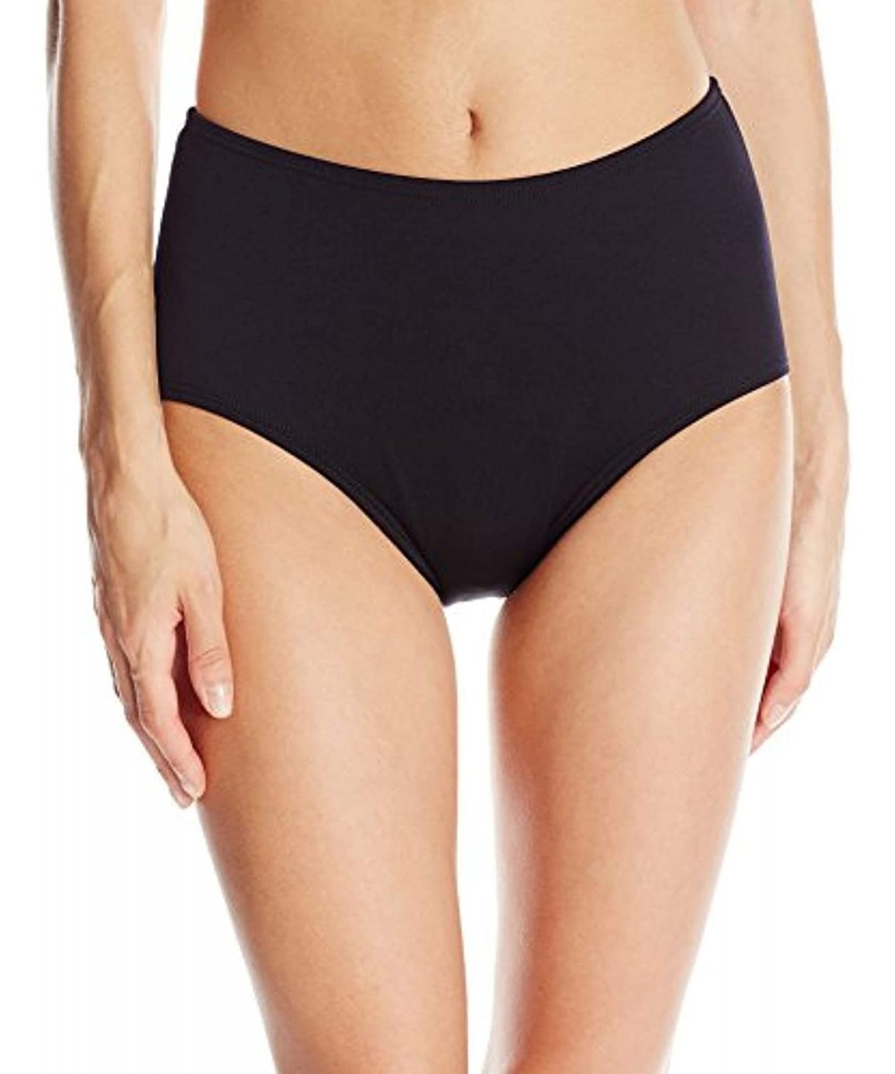 Racing Swim Bundle TYR Women's Solid High Waist Bottom & Swimming Earplugs - Black - CJ18SA2UIW4