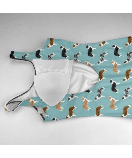 One-Pieces Border Collies Funny Dogs Art Swimwear for Women Girl One Piece Bathing Suit Tummy Control Backless Swimsuit White...