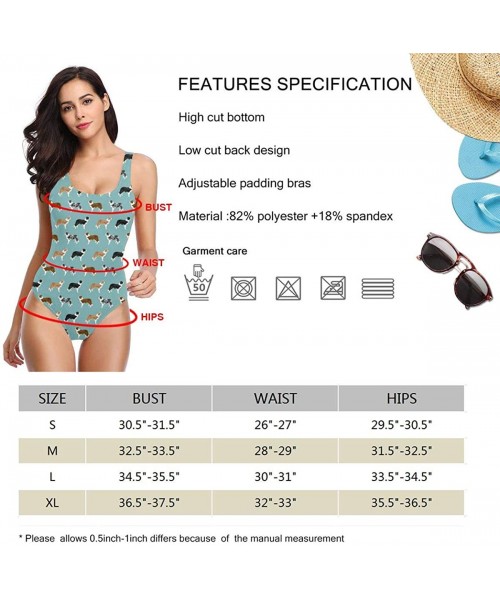 One-Pieces Border Collies Funny Dogs Art Swimwear for Women Girl One Piece Bathing Suit Tummy Control Backless Swimsuit White...