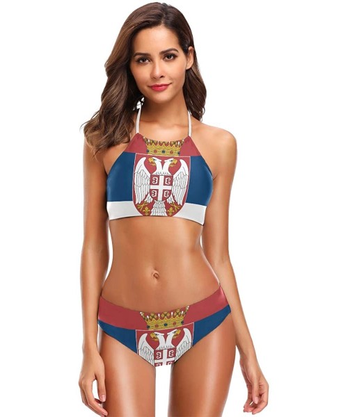 Sets Scuba Dive Flag Bikini Swimwear Swimsuit Beach Suit Bathing Suits for Teens Girls Women - Serbia Flag - C418OXYSDWQ