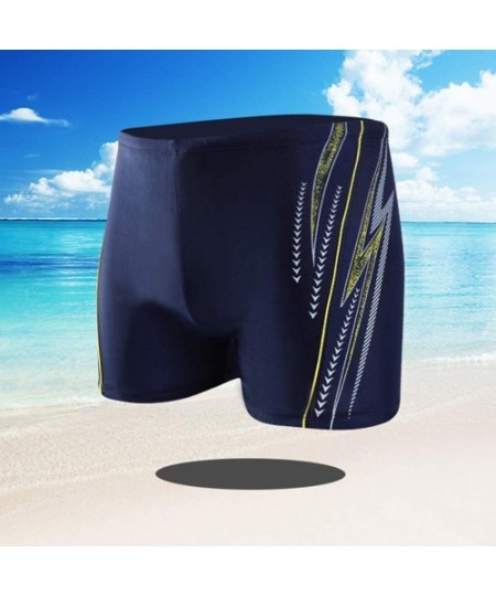 Racing Swim Trunks Classic Square Leg Swimsuit Summer Beach Short Boxer Briefs Swimming Pants - Yellow _D - CY1973DZ5YD