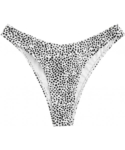 Bottoms Women Sexy Leopard Print Swimsuit Bikini Bottom Cheeky Cut Brazilian Beachwear Bathing Suit Swim Bikini Briefs White ...