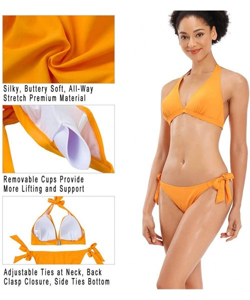 Sets Womens Bikini Swimsuits - Bikinis for Women - Swimsuits for Women - Flame Orange - CA193IC58TW