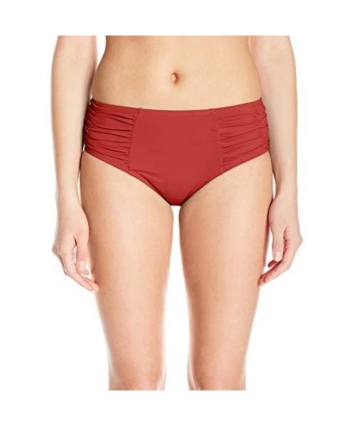 Bottoms Women's Alessia Hi Waist Ruched Bikini Bottom Swimsuit - So Soft Sienna - CM12O1LFNVP