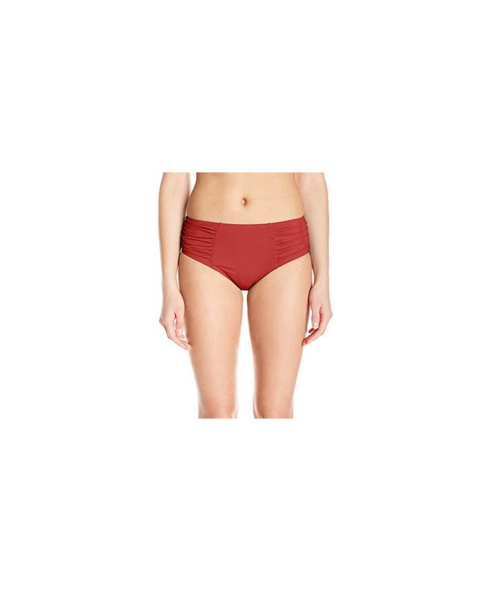 Bottoms Women's Alessia Hi Waist Ruched Bikini Bottom Swimsuit - So Soft Sienna - CM12O1LFNVP