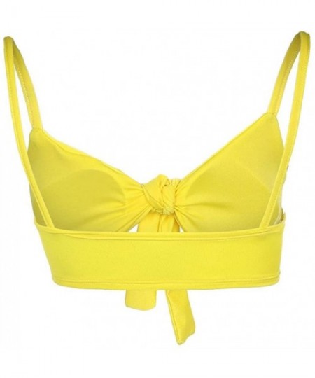 Sets Women Sexy High Waisted Bikini Sets Tie Knot Swimsuit Beachwear - Yellow - CL18C59N6IL